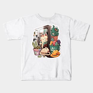 super cute kawaii cat Kids T-Shirt